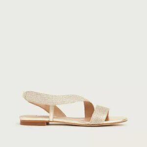 L.K. Bennett London Rachel Sandal Soft Gold Rope Lurex Size 39 (8.5 US)